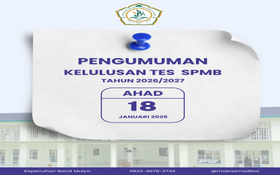 PENGUMUMAN KELULUSAN TES SPMB TAHUN 2026/2027