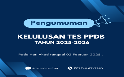 PENGUMUMAN KELULUSAN TES PPDB TAHUN 2025/2026